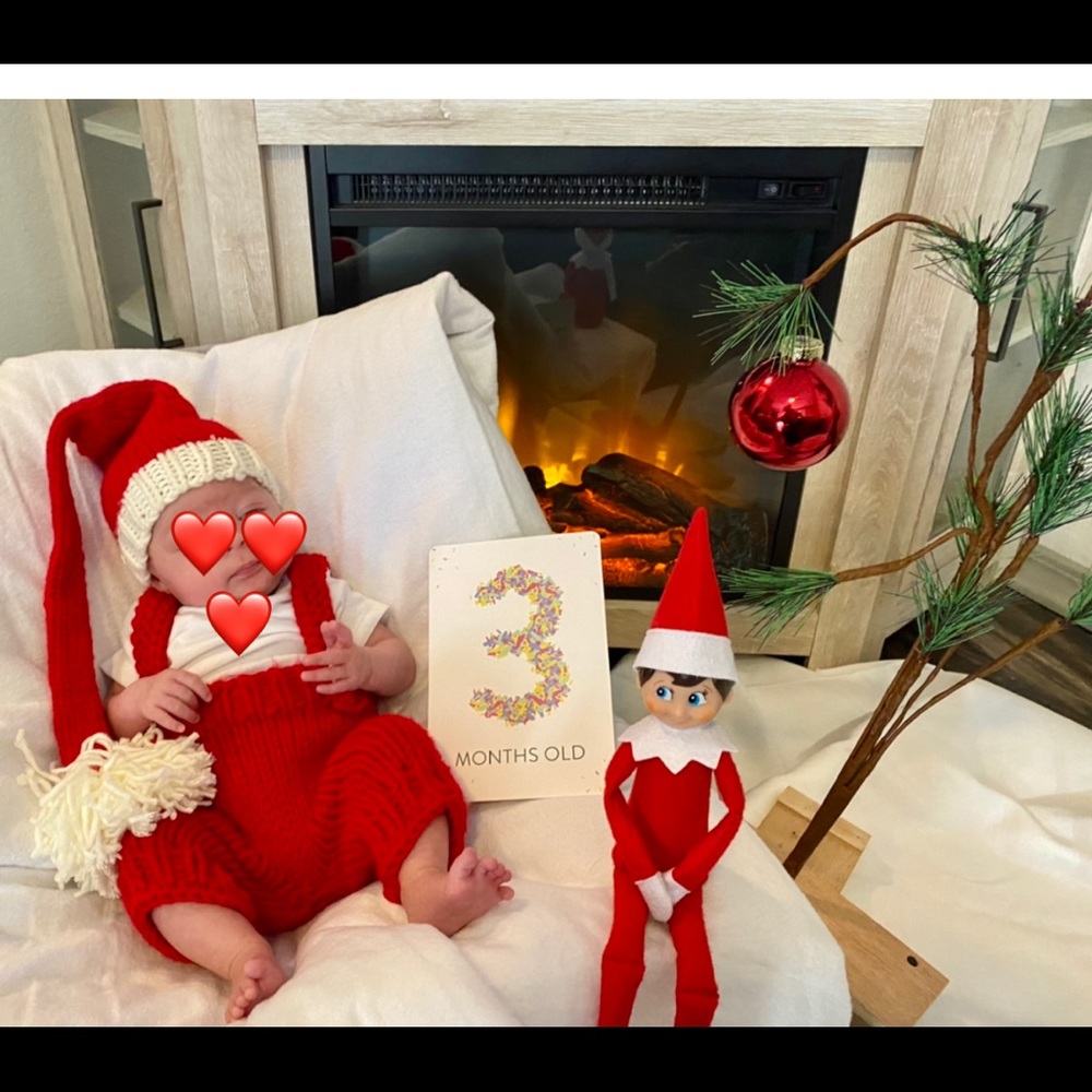 Knitted Santa outfit for Holiday pics